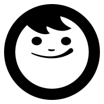 Maruchan mascot logo in black and white