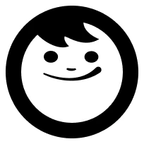 Maruchan mascot logo in black and white